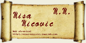 Miša Mićović vizit kartica